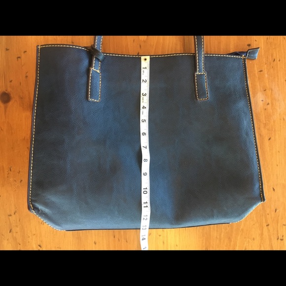 SOLD/NOTFORSALE Navy briefcase/purse/wallet set faux leather - Picture 9 of 16